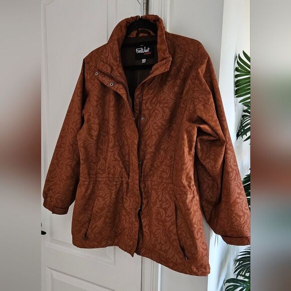 Tribal Women's Rust Utility Jacket with Floral Swirl Design - Picture 7 of 7